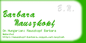 barbara mauszkopf business card